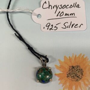 Chrysocolla Pendant in Sterling Silver